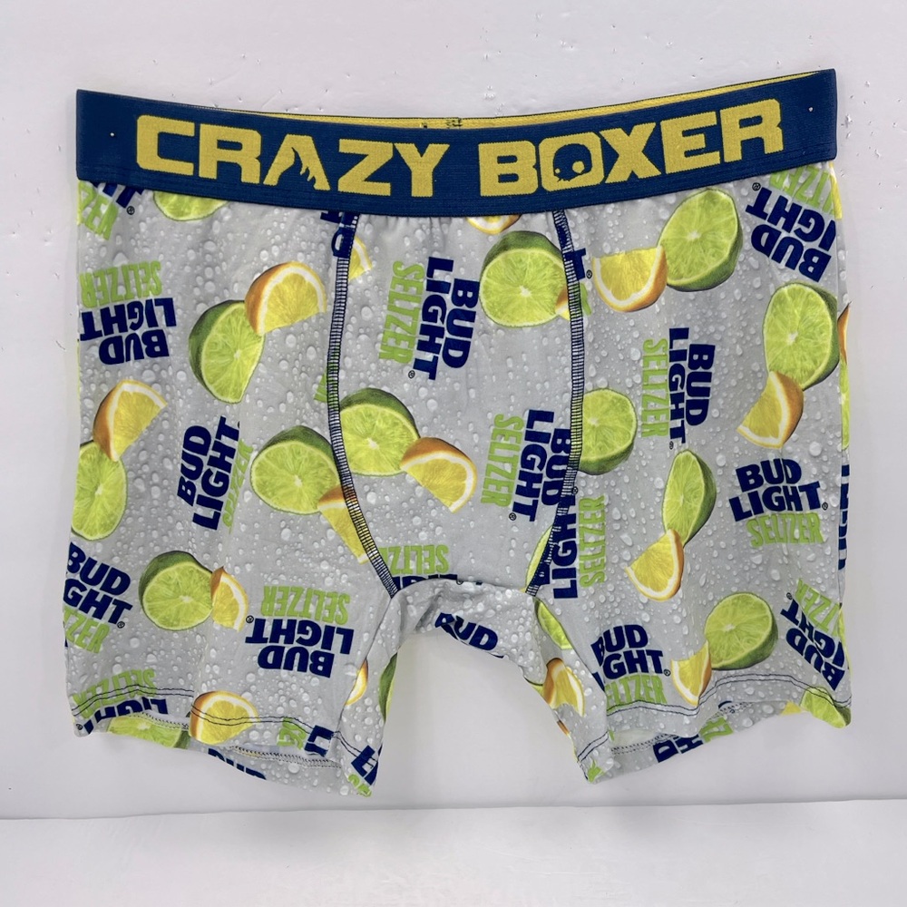 CRAZY BOXER, BUD LIGHT SELTZER GREEN, GREY BLUE COLOR LATGE (L) SIZE, NWOT